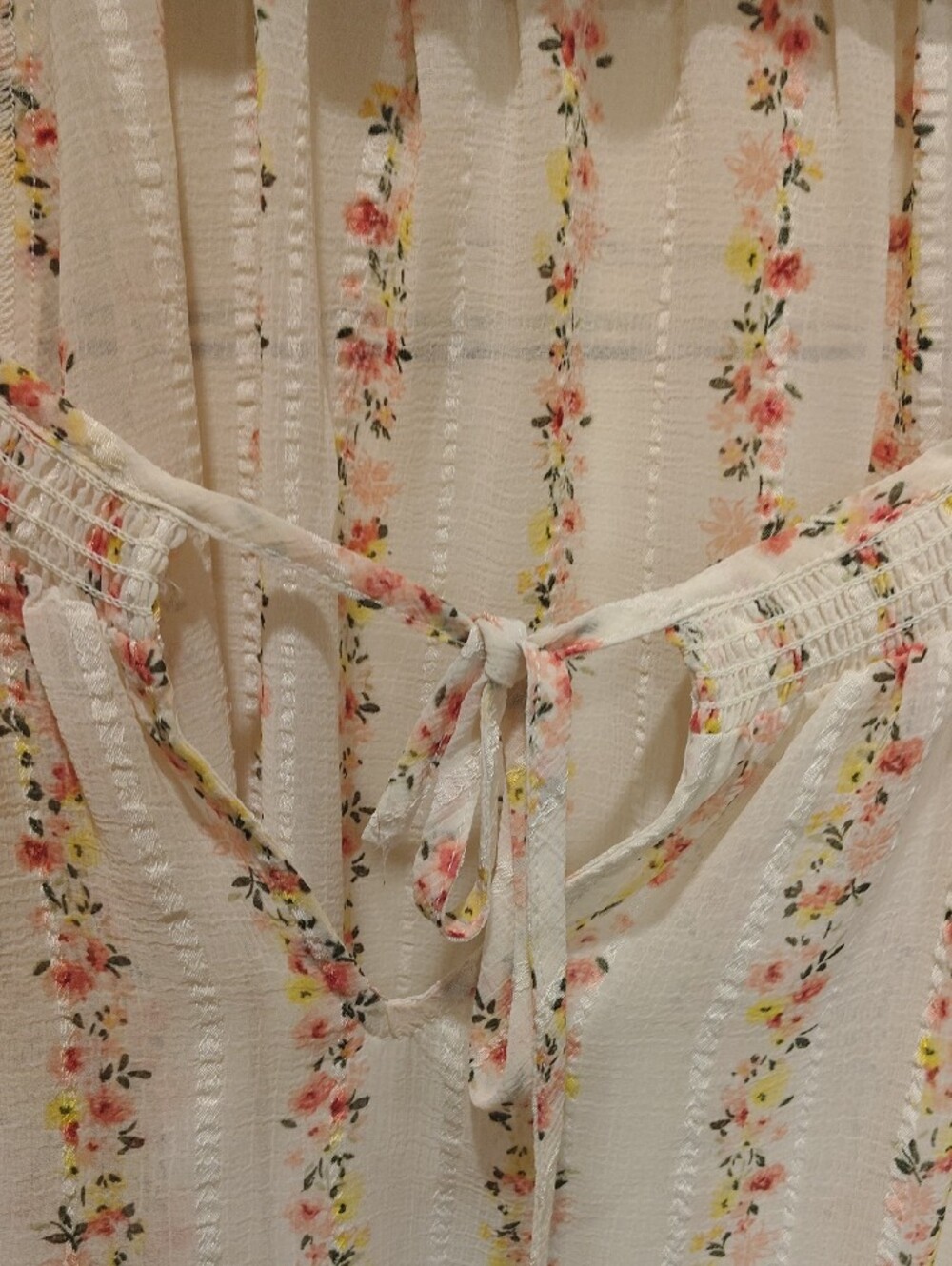 torrid White Floral Stripe Peasant Tunic - Picture 4 of 9